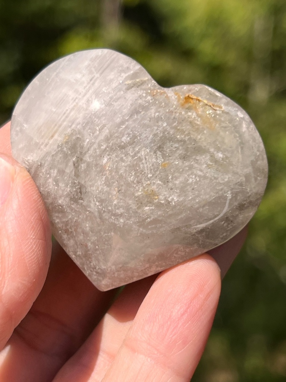 Garden (3) quartz heart with stand | Crystal